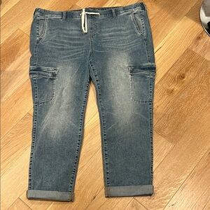 Torrid Women's Blue‎ Cargo Jeans drawstring waist 3x